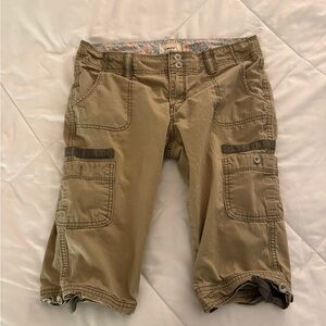 Levi's Beige Shorts with Floral Lining (fits right above the knee)